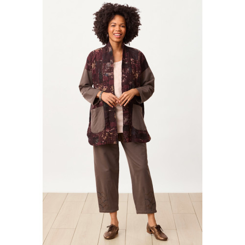 Agra French Terry Barrel-Leg Pant - Fossil