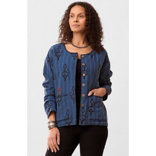 Taloja Reversible Boxy Jacket - Blue Taloja Reversible Boxy Jacket - Blue
