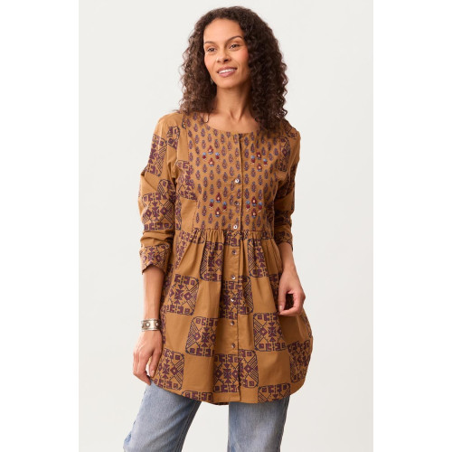 Vasanti Organic Mixed Print Tunic - Maple/Multi Vasanti Organic Mixed Print Tunic - Maple/Multi