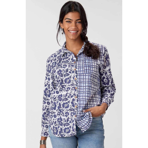 Jeevan Organic Shirt - Celestial/White