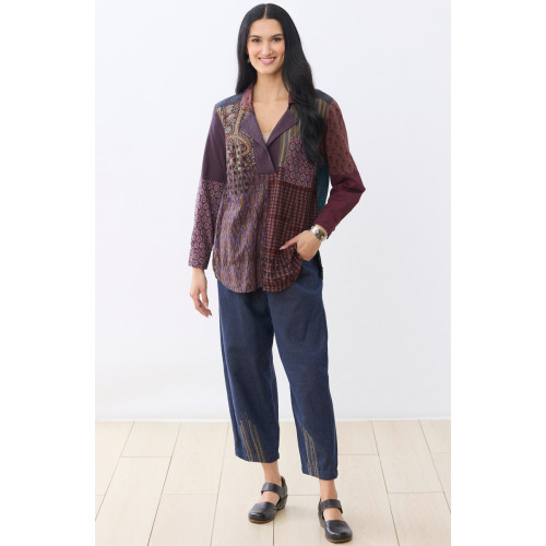 Recycled Yarn Kalpa Barrel-Leg Pant - Dark denim Recycled Yarn Kalpa Barrel-Leg Pant - Dark denim