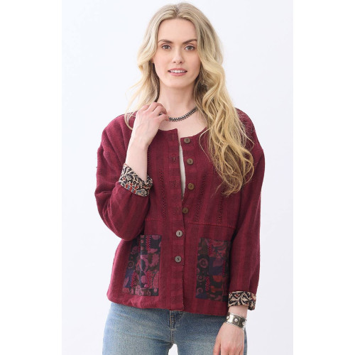 Taloja Reversible Boxy Jacket - Radicchio/Chindi/Multi Taloja Reversible Boxy Jacket - Radicchio/Chindi/Multi