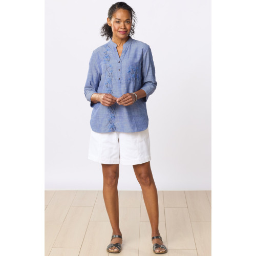 Recycled Yarn Aksa Pull-On Shorts - White denim Recycled Yarn Aksa Pull-On Shorts - White denim