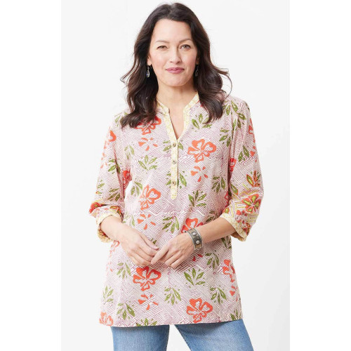 Kushali Organic Tunic - Strawberry/Multi Kushali Organic Tunic - Strawberry/Multi